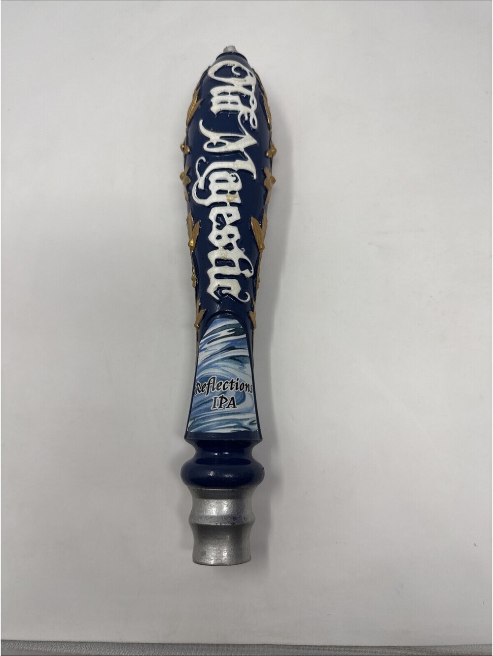 OLD STYLE BEER TAP HANDLE! VINTAGE. VERY NICE. Carved Inlays